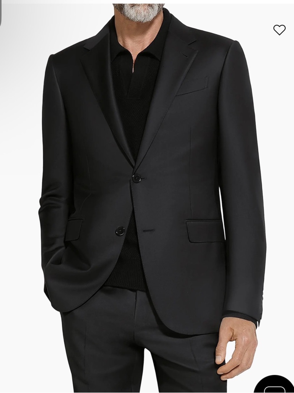 Ermenegildo Zegna Black 100% Wool Sport Coat Blazer - Mila Fit - IT 48 / US 38S
